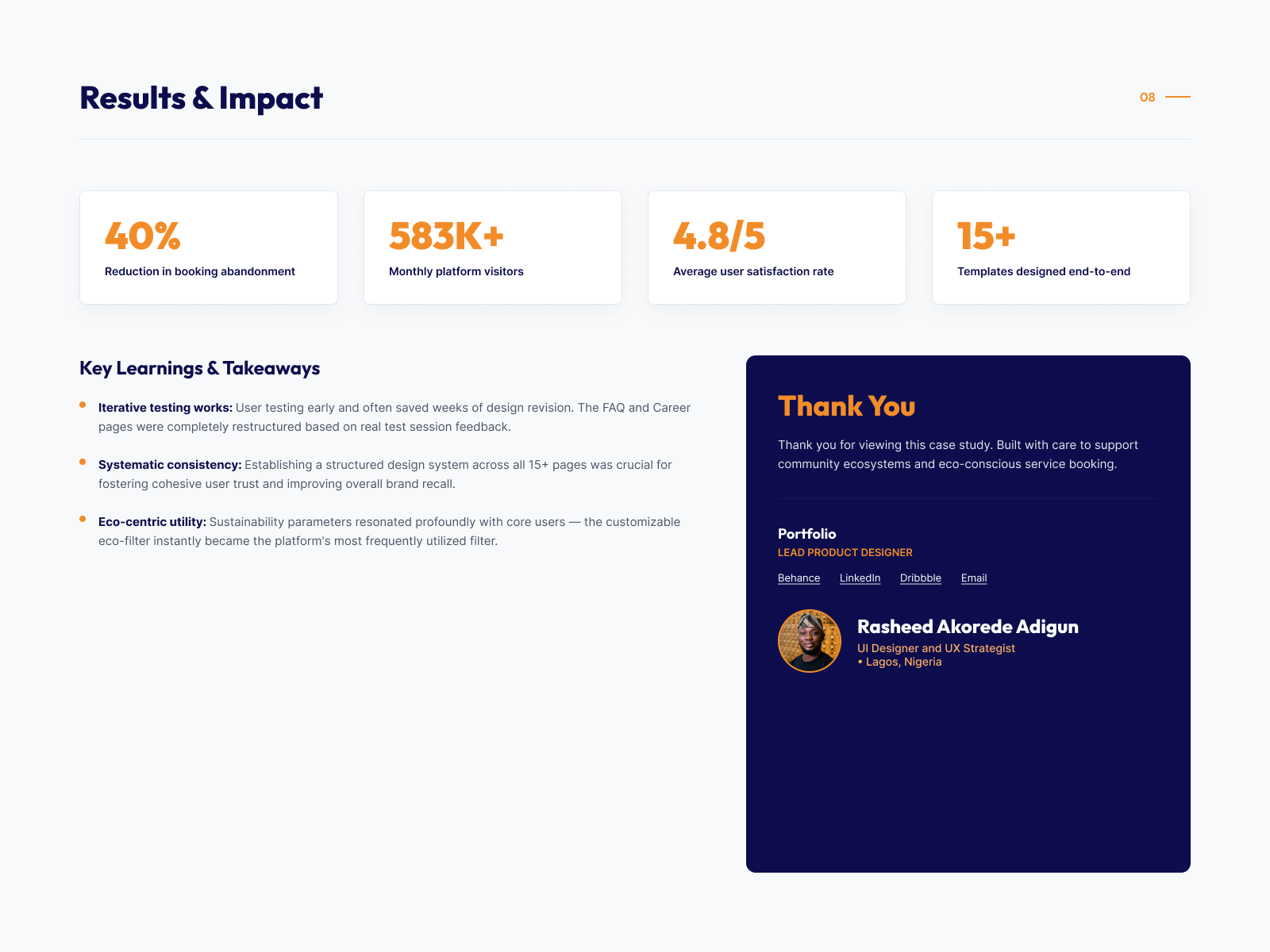 09, Results, impact and key learnings